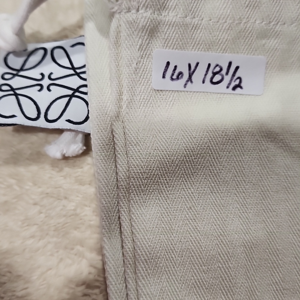 Authentic Loewe Canvas Drawstring Dust Bag with Anagram Logo Tag 16" X 18 1/2" - Picture 3 of 3